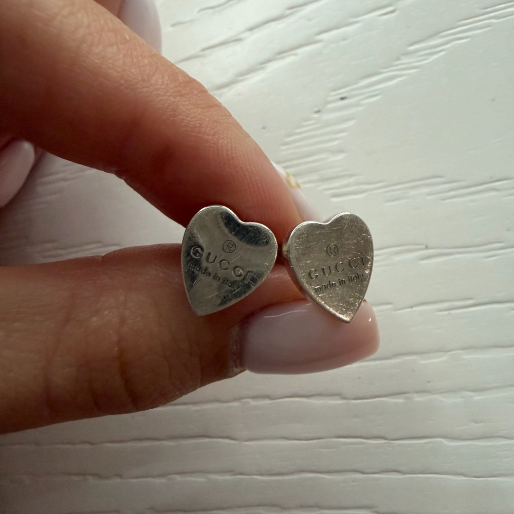 Gucci Silver Heart-Shaped Earrings